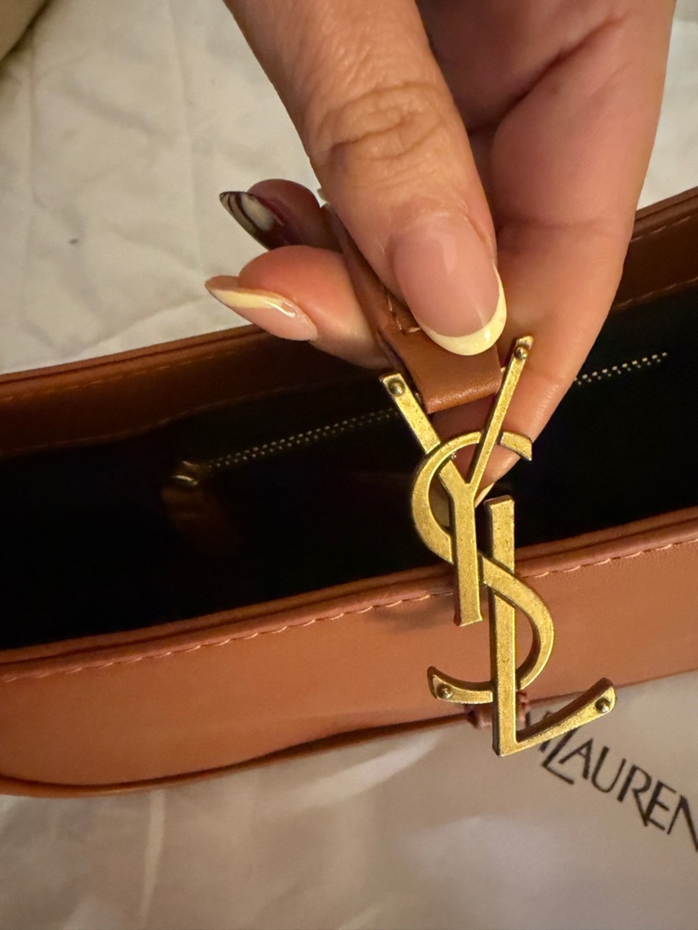 Saint Laurent Burnt Orange Shoulder Bag with Gold Hardware - Picture 2 of 4
